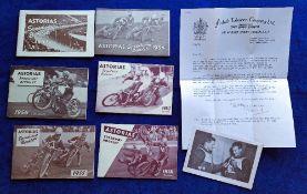 Tobacco Booklets, Ardath, Complete run of 7 Speedway Booklets issued 1953 - 1958 (dates on