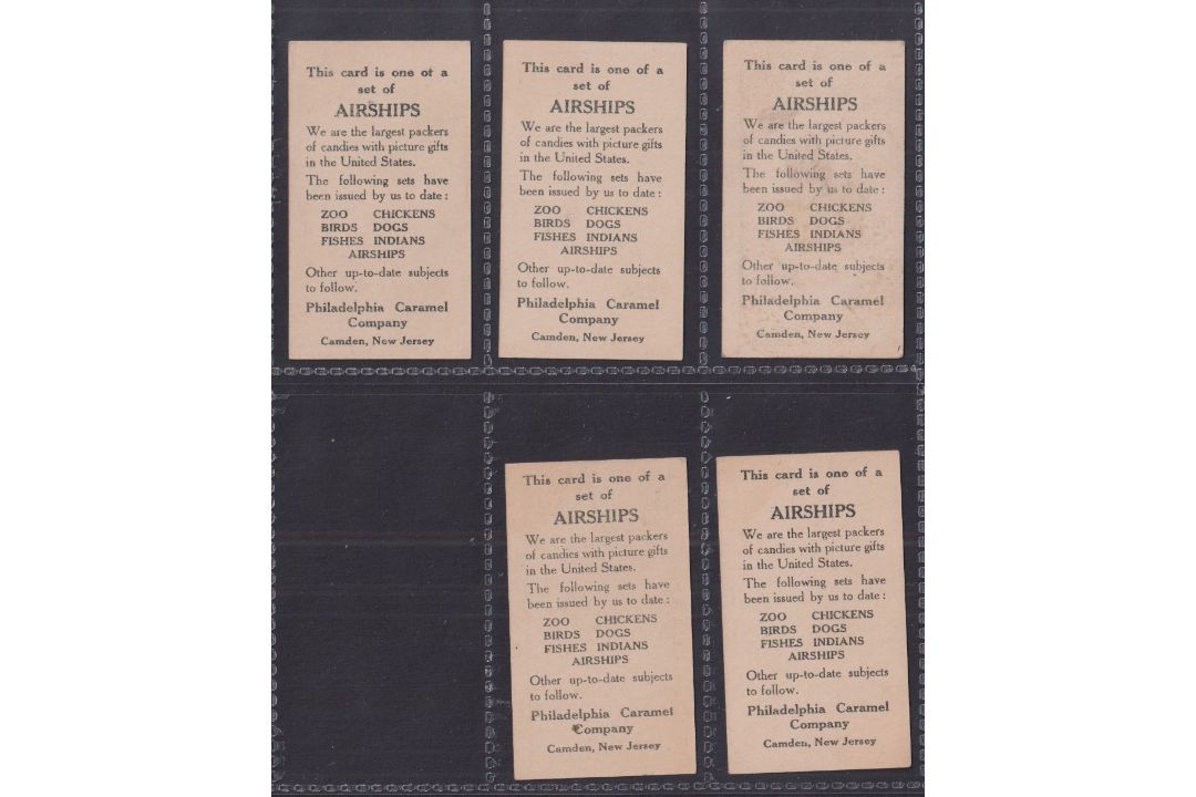 Trade cards, USA, Philadelphia Caramel Co, Airships (set, 15 cards) (one with mark to back, others - Image 4 of 4