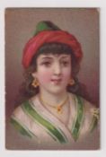 Cigarette card, Wills, Beauties, Girl Studies, type card, Wills ref. book CSGB no 103, Fig. 3-B,