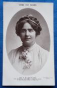 Postcard, Suffragettes, Mrs T Billington-Greig, RP, Votes for Women, scarce, (gd) (1)
