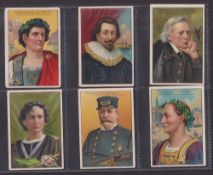 Cigarette cards, USA, ATC, Men of History, 2nd Series (Royal Bengals black back) (51-100), 'X' size,