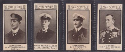 Cigarette cards, War Portraits, Globe Cigarettes Webb & Rassell, 4 cards nos 14, 40, 43 & 47 (no