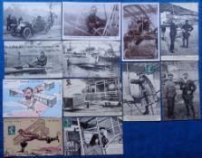 Postcards, Aviation, French, Farman (8), Santos Dumont (4), inc. Portraits, RP etc., (gd/vg) (12)