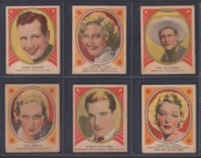 Trade cards, Canada, Hamilton Chewing Gum Ltd, Hollywood Stars (39/40, missing no 34) includes