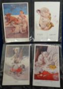 Postcards, Comic, a selection of approx. 78 illustrated cards of Bonzo by George Studdy, in modern