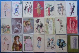 Postcards, Glamour, a glamour/pretty girl mix of approx. 42 cards. Artists include Guerzoni (6),