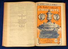 Magazine, 'Football & Sports Favourite', two bound volumes containing a complete run of issues for
