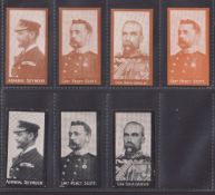 Cigarette cards, Rutter Boer War Celebrities, 7 cards, printed backs (3, Seymour, Scott, Gaselee),
