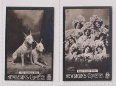 Cigarette cards, Newbegin, Actors & Actresses, two cards, The Brothers Billy (two bull terriers) &