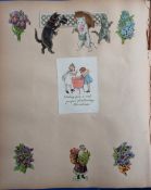 Scrap Books, 7 Victorian scrap books containing many 100s scraps and cards to include lace,