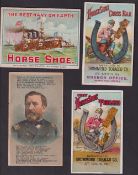 Tobacco issues, USA, Drummond Tobacco Co, four 'P' size non-insert advertising cards, for 'Horse