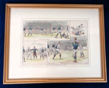 Football engraving, Everton v Blackburn Rovers, 14 October 1893, played at Goodison Park,