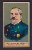 Cigarette card, USA, Buchner, Police Inspectors, 'M' size, type card, Capt., Nicholas Brooks 33rd