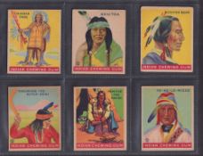 Trade cards, USA, Goudey Gum, Indian Life in the Early Nineteenth Century, 'L' size, 6 cards, nos
