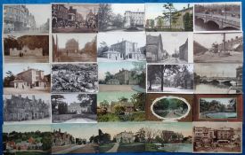 Postcards, Northamptonshire, inc. Heraldic, Adverts, Peacock Hotel, Arthur Bailey Florist Shop