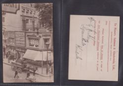 Tobacco advertising, 5 items, Thomson & Porteous, a representative's printed visit confirmation card
