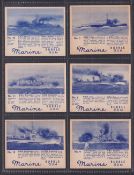 Trade cards, Canada, Marine Gum, Warships, 'L' size (115/120, missing nos 71, 75, 88, 100 & 119) (