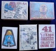 Trade cards, mixture of 17 sets and 1 near set, sets include Topps Kung Fu, Man from UNCLE, Magnum