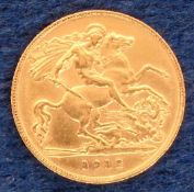 Half Sovereign, 1912 George V half sovereign (gd)