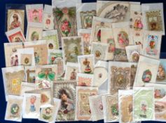Ephemera, Victorian Greetings Cards, a collection of approx. 48 Valentines and birthday cards, to