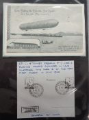 Postcards, Aviation, a zeppelin collection of approx. 46 cards in modern album, all corner mounted