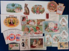 Advertising, approx. 125 items to include Red Ring Flour Whist cards (25), assorted cigar labels (