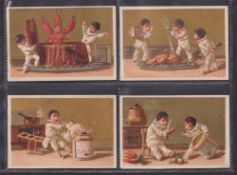 Trade cards, Liebig, S53 Pierrots with Black Caps, 10/12 French Language (couple fair gen gd)