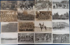 Postcards, Military, a selection of 28 cards inc. 12 RPs inc. army groups, single soldiers,