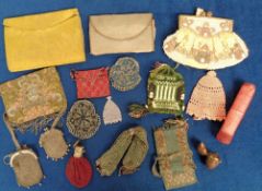 Collectables, a collection of 7 beaded Victorian handbags, 2 small chain mail bags, an egg shaped