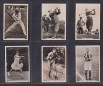 Cigarette cards, Pattreiouex, Sporting Events & Stars, 'M' size (set, 96 cards, includes Bobby