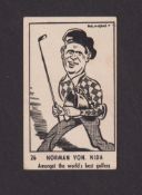 Trade card, Australia, Victoria Nut Supplies, Caricatures type card, no.26 Norman Von Nida, Golf (