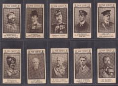 Trade cards, War Portraits, 10 type cards from 8 different issuers (all different numbers),