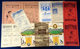 Football programmes, a collection of twelve 1930/40's issues including West Brom v Aston Villa