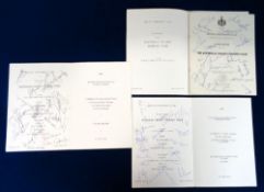 Cricket autographs, three British Sportsman's Club Luncheon Menu Cards for the Australian Cricket