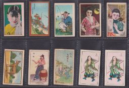Cigarette cards, China, a collection of 100, standard size, type cards, mostly Chinese issues,