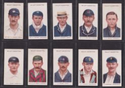 Cigarette cards, Wills Cricketers 1908, 2 sets Small 's' (50 cards) & Large 'S' (25 cards) (