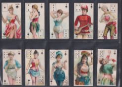 Trade cards, Singer Sewing Machine Co, Beauties (Playing Card Inset) (set, 52 cards) (some with