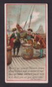 Cigarette card, Wills, Advertisement Card, three men on deck of ship, 'There's no sweeter