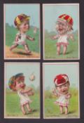 Trade cards, USA, Vickery's Fair, set? Of six comic baseball cards, Baby Bunting, Baby McKee, Baby