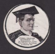 Cigarette card, Ardath, Types of English Manhood (circular, paper issue), no 2, Undergraduate (