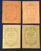 Horseracing, Royal Ascot, four 1920's Racecards, 20 Jun 1923, (grubby), 18 Jun 1924 (gd), 17 Jun