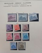 Stamps, Collection of Bohemia and Moravia 1939-1943, mint, on printed album leaves. 100+