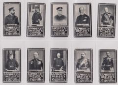 Cigarette cards, Lambert & Butler, Admirals, 10 cards 'Birds Eye' backs (6, 5 gd 1 slight back