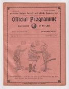 Football programme, Tottenham Res v Reading Res, 10 Dec 1910, South Eastern League (team changes &