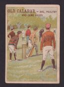 Trade card, Old Calaber (Dog, Poultry & Game Foods), Sports & Pastimes, 'P' size, Cricket (just