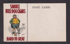 Tobacco advertising, R.J. Elliott & Co, advertising postcard for 'Bull-Dog Cigars, with salesman