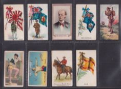 Cigarette cards, 9 scarcer cards Pritchard & Burton (6, Flags & Flags with Soldiers (4), Actors &