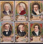 Trade cards, Liebig, Famous Composers I, ref. S374, German edition (set, 6 cards) (some with