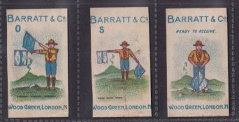 Trade cards, Barratt's, Boy Scout Signalling, three cards, 0, S & Ready to Receive (gd) (3)