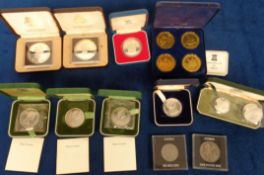 Coins, 15 boxed silver proof coins to comprise a set of 4 1953 Coronation 25th Anniversary South